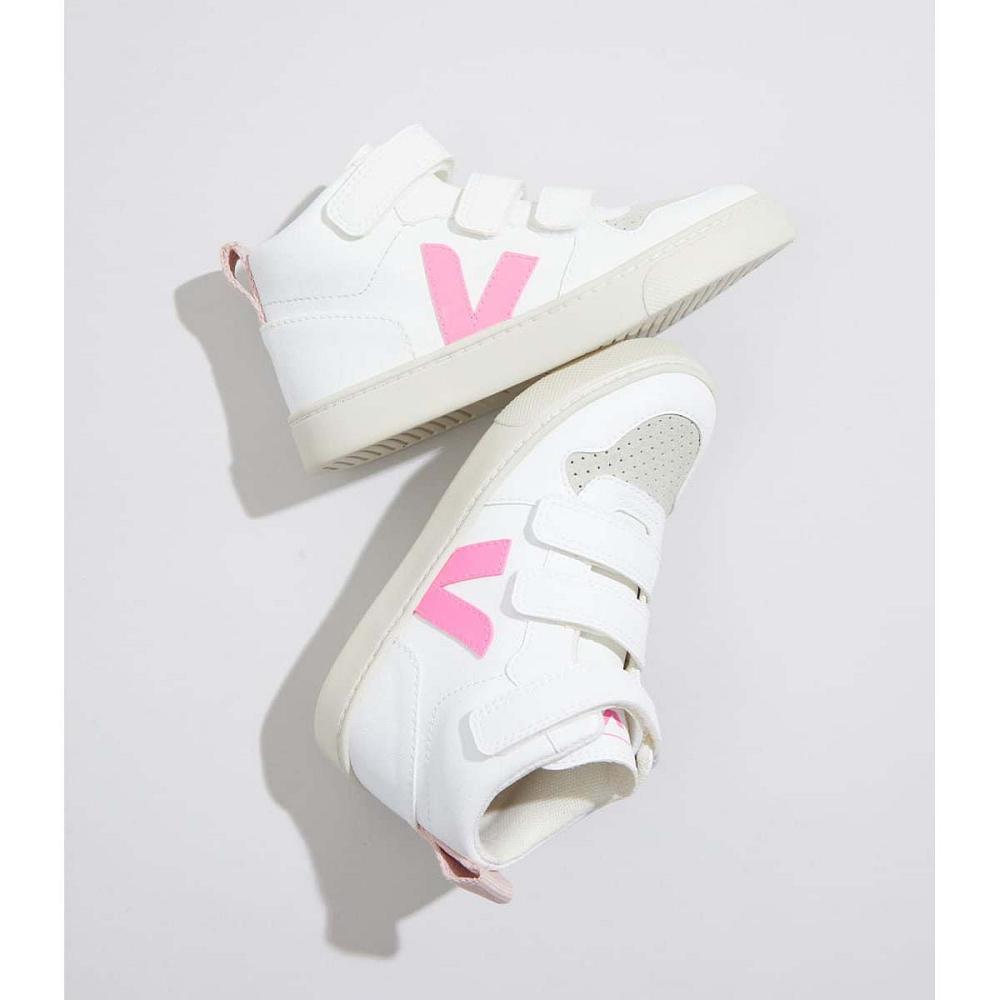 Veja V-10 MID CWL Schoenen Kinderen White/Pink | NL 798XYU